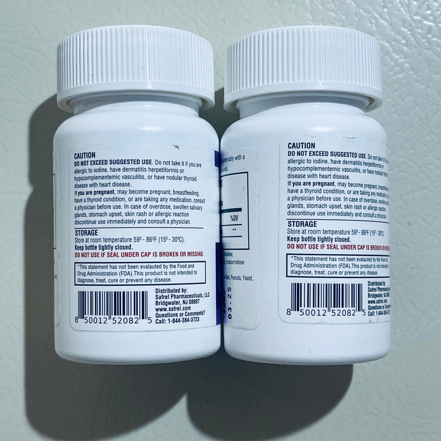 Safrel Potassium Iodide 65 mg 60 Tablets (2 pkgs) EXPIRED 3/25