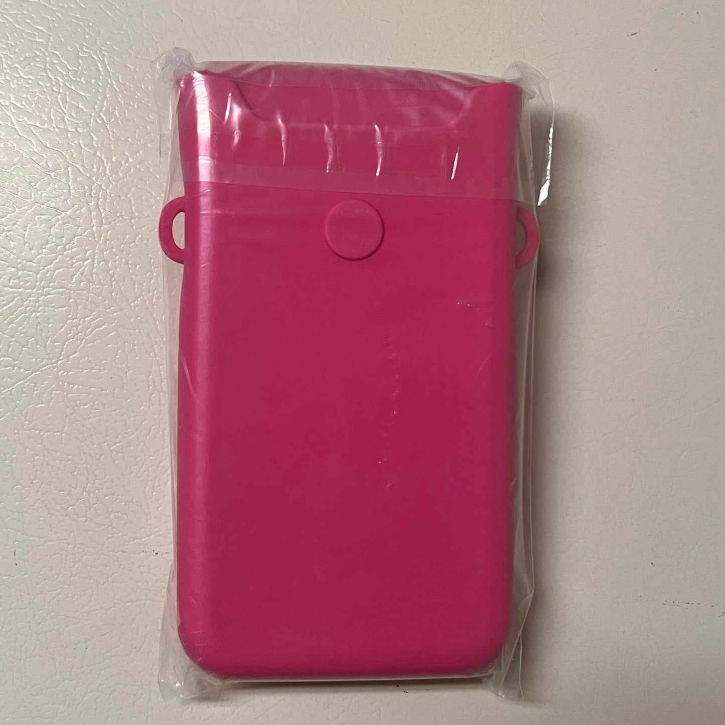 Pink Silicone Phone Bag with Strap