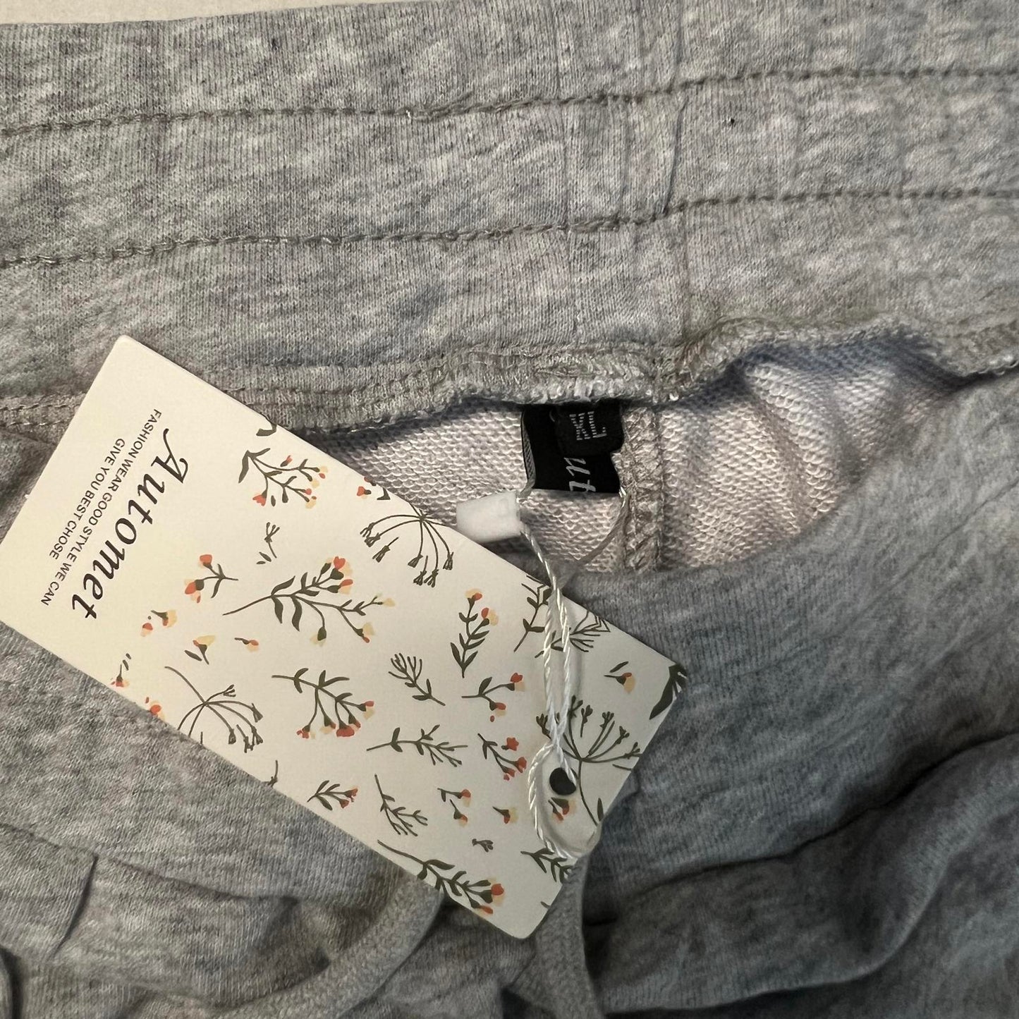 Women's Gray Wide-Leg Sweatpants with Drawstring Waist