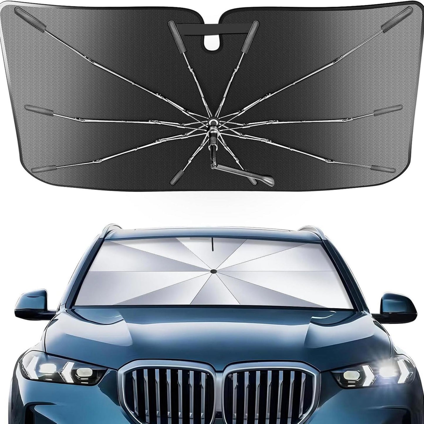 Epltion Car Windshield Sunshade Umbrella for BMW X5 models from 2019 to 2025.