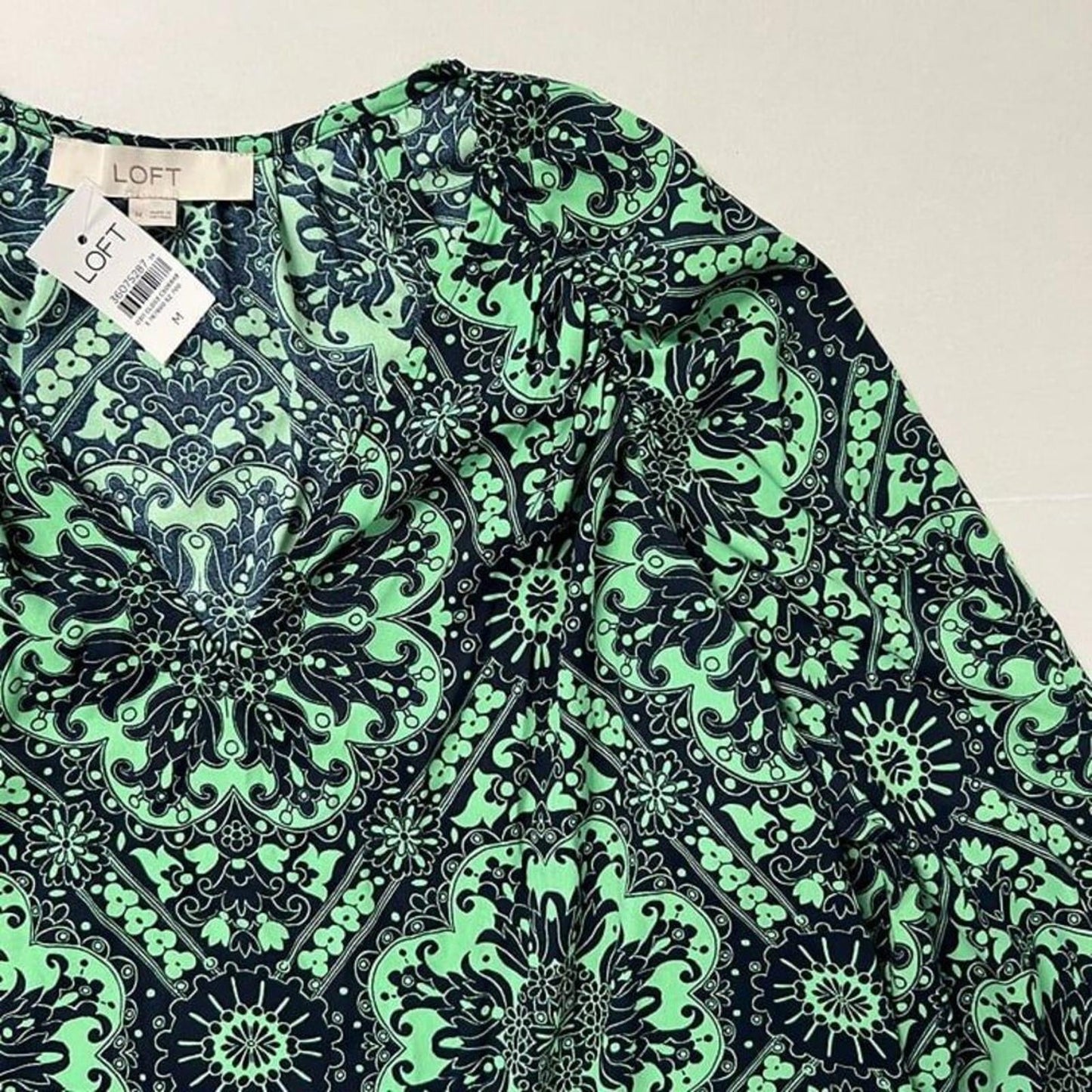 LOFT Tile Shirred Raglan Blouse