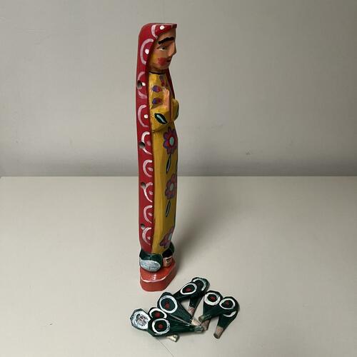 KALALOU GJC1010 Painted Wooden Virgin Guadalupe