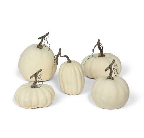 Park Hill Full Moon Faux Pumpkin Collection, Set of 5 - NEW