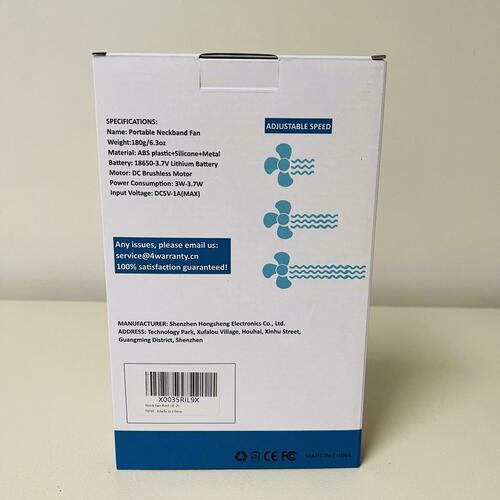 Neck Fan, USB Rechargeable Battery Personal Portable Fan Hands Free 10 Hours NEW