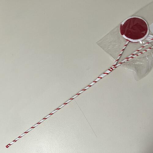 Red & White Christmas Lollipop Candy Cane Floral Spray Ornament