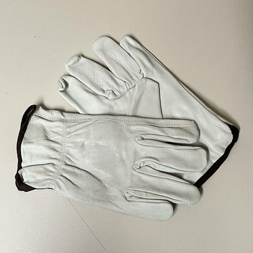 1 Pair, Cow Hide Grain Leather Drivers, Work Safety Gloves, Size Large