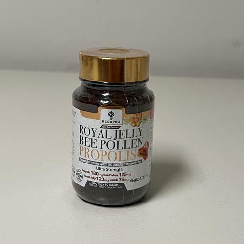 Bee and You Royal Jelly Tablet, Propolis Extract, Bee Pollen, 100% Natural  60ct EXP 12/2026