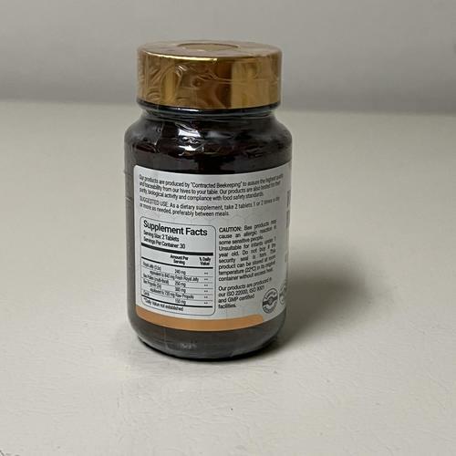 Bee and You Royal Jelly Tablet, Propolis Extract, Bee Pollen, 100% Natural  60ct EXP 12/2026