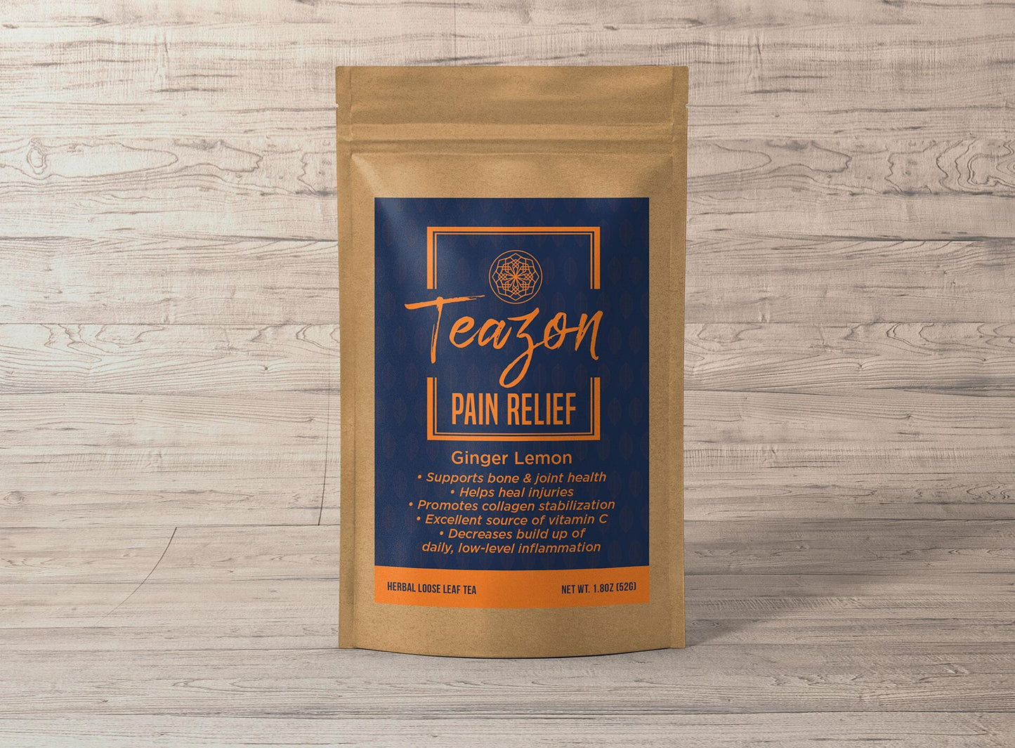 Pain Relief Ginger Lemon for Inflammation Loose Leaf Tea 20 servings (1.8 oz) - EXPIRED 8/2025