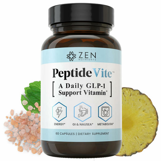 PeptideVite GLP-1 Support Vitamin for Nausea Relief, Glucose Metabolic Support