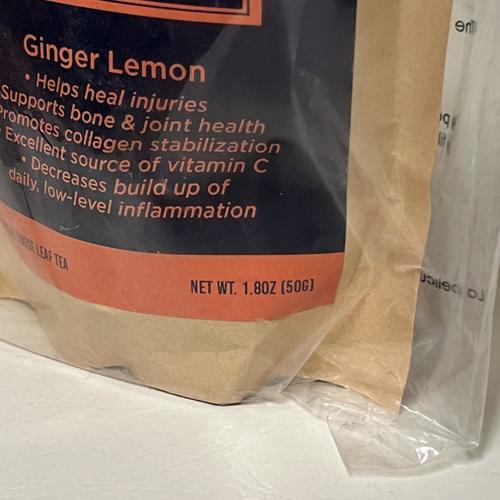Pain Relief Ginger Lemon for Inflammation Loose Leaf Tea 20 servings (1.8 oz) - EXPIRED 8/2025