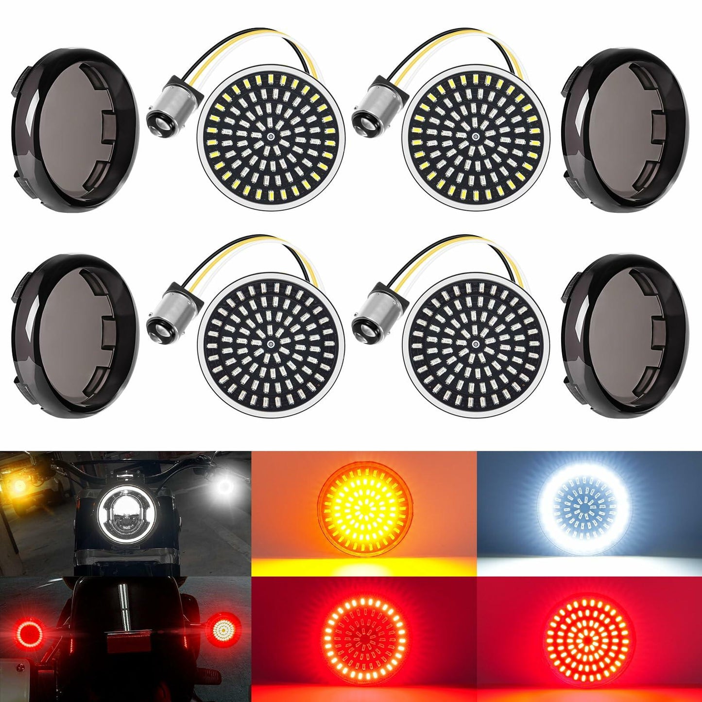 1157 LED Turn Signals Front Rear 81 LED Lights '86-24 compatible for Harley Davi