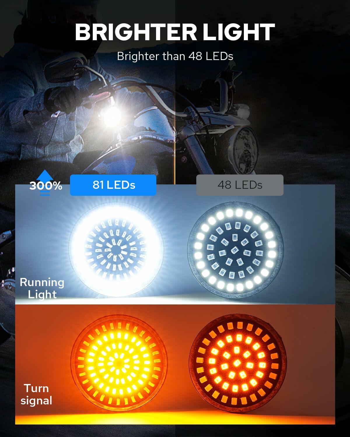 1157 LED Turn Signals Front Rear 81 LED Lights '86-24 compatible for Harley Davi