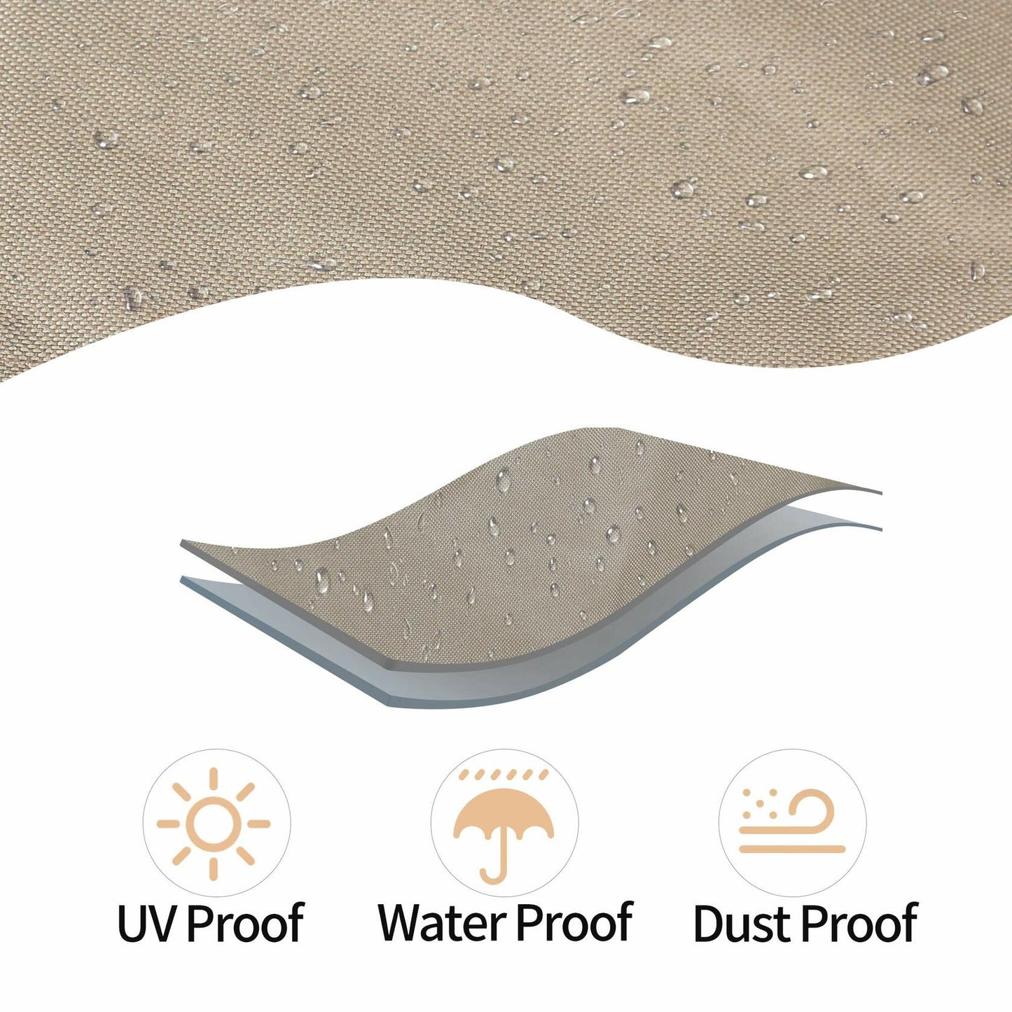 30" Square Patio Fire Pit Table Cover,Heavy Duty,Waterproof Oxford Fabric, Brown