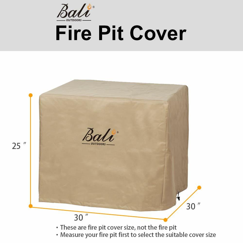 30" Square Patio Fire Pit Table Cover,Heavy Duty,Waterproof Oxford Fabric, Brown