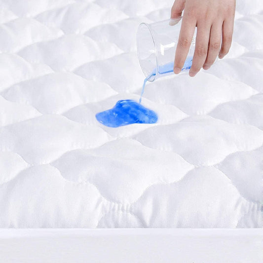 2 Pack Crib Mattress Protector Sheets Fitted Waterproof Quilted, White, 52"x 28"