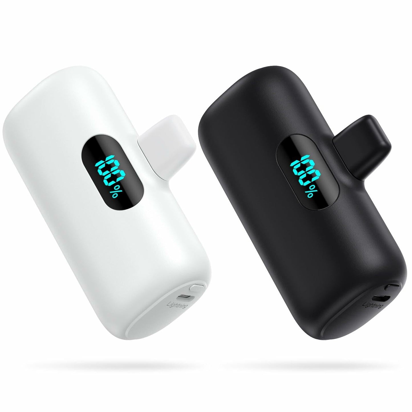 2-Pack Small Portable Chargers for iPhone, 5000mAh PD Fast Charging Power Bank