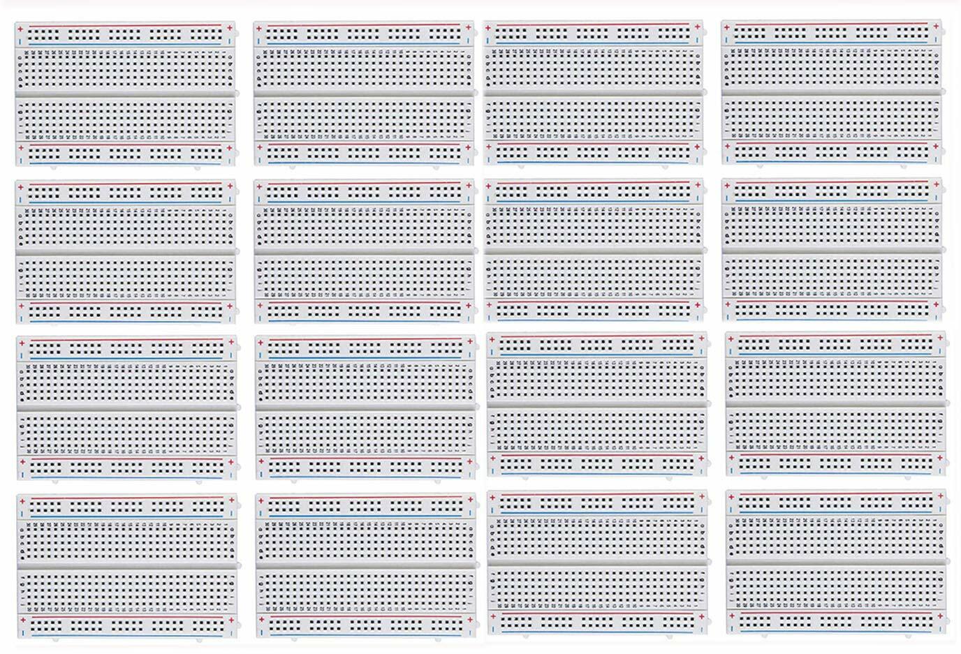 16Pcs Breadboard 400 Tie Point Solderless Prototype PCB Protoboard for Arduino