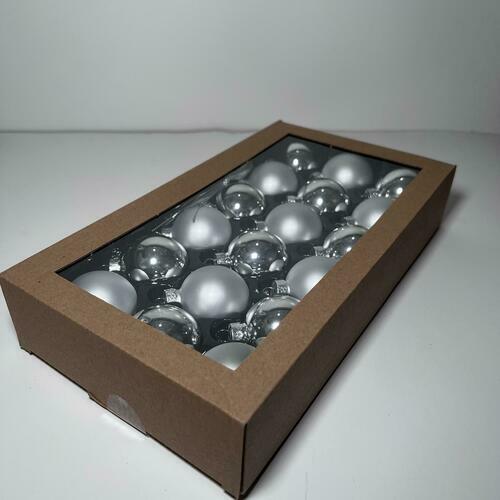 18PCS 1.8inch(45mm) Glass Christmas Ball Ornaments , Decorations, (Silver)