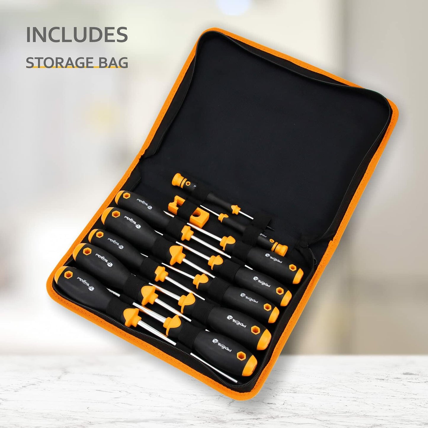 13 Pieces Magnetic Screwdriver Set with canvas Pouch for Storing