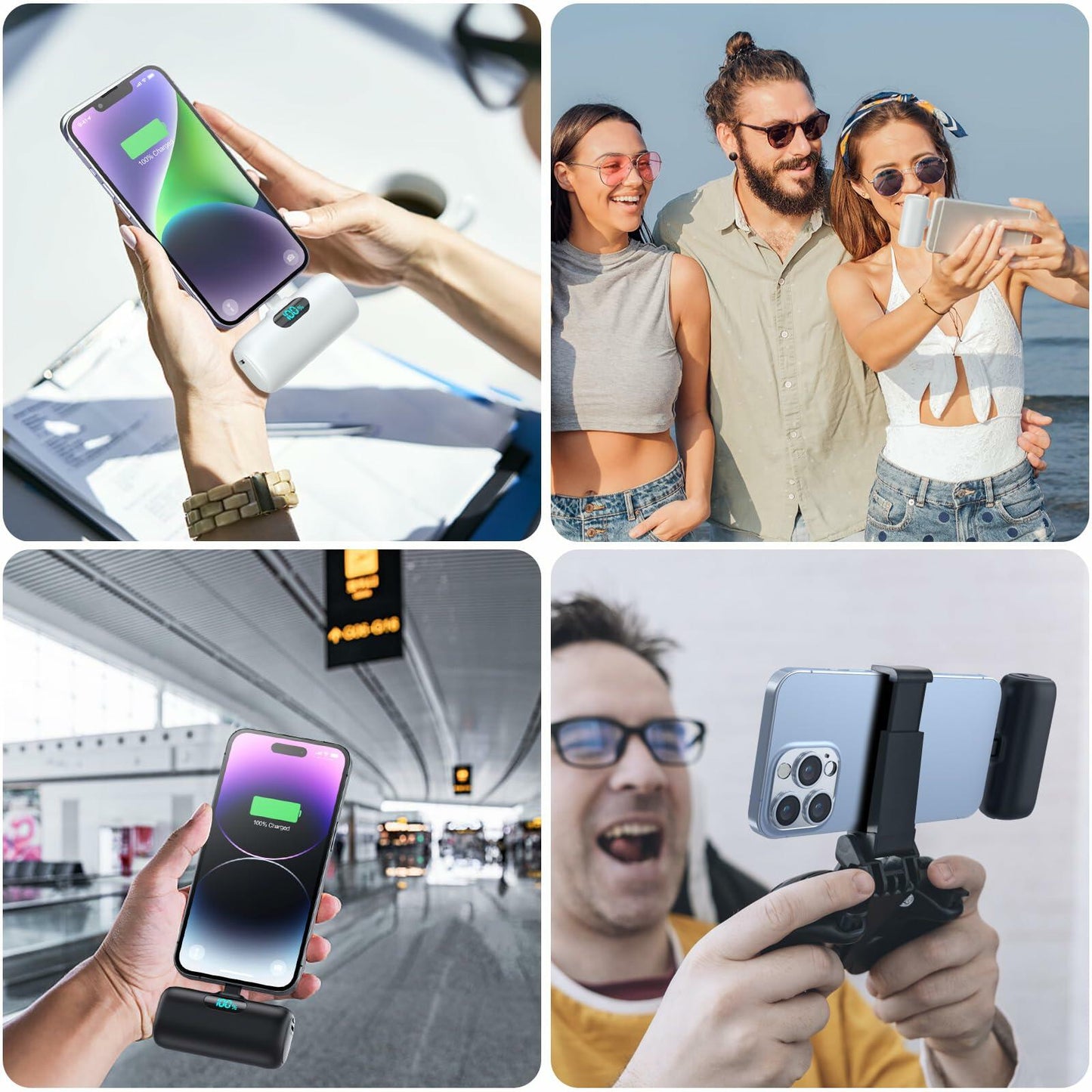 2-Pack Small Portable Chargers for iPhone, 5000mAh PD Fast Charging Power Bank