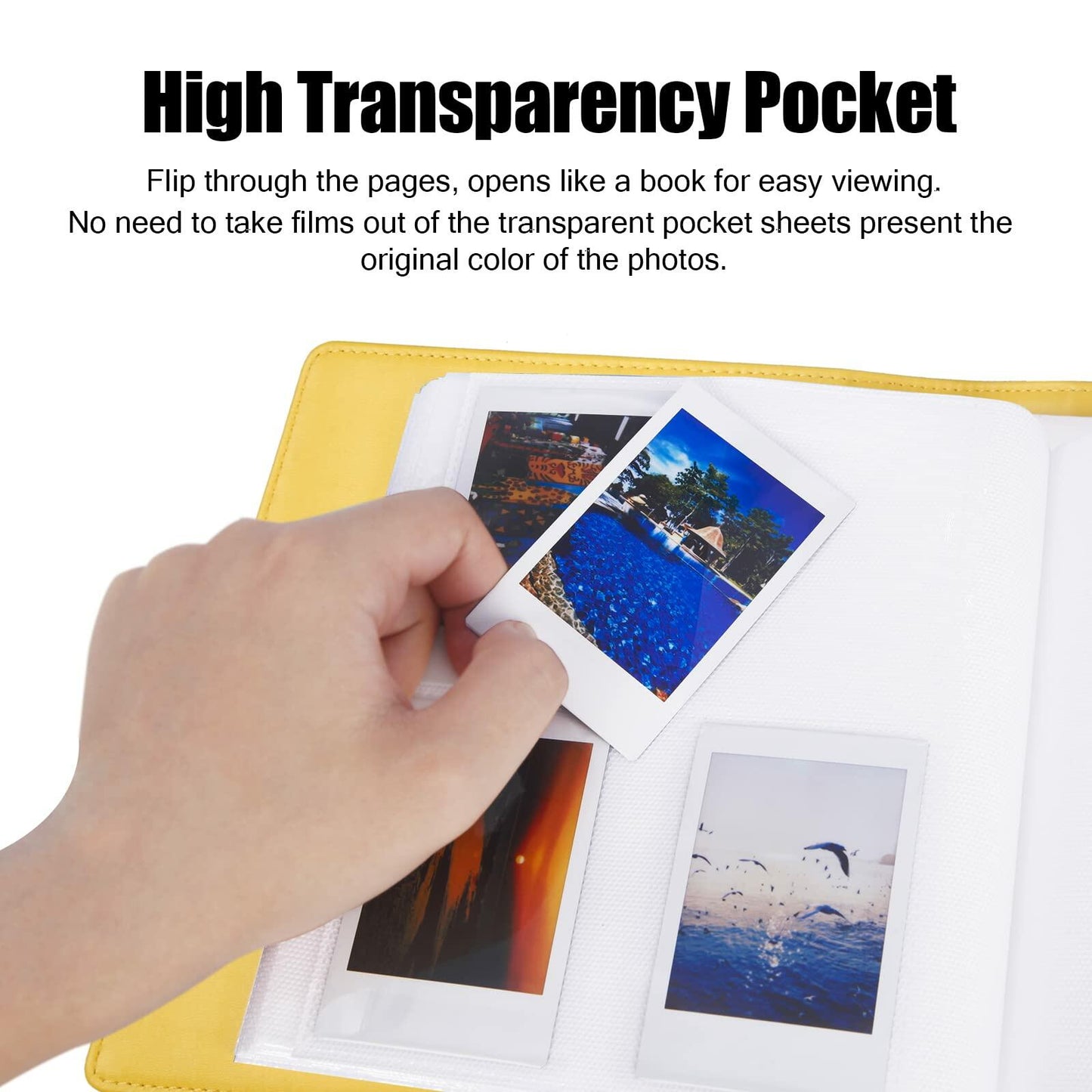 256 Pockets Photo Album for Fujifilm Instax Mini Camera,for Polaroid 2x3" Yellow