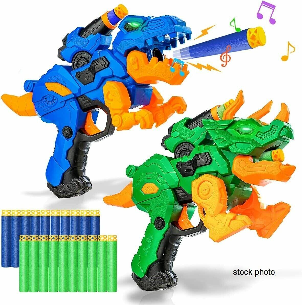 2-pack of Dinosaur Blaster Guns with 20 foam darts