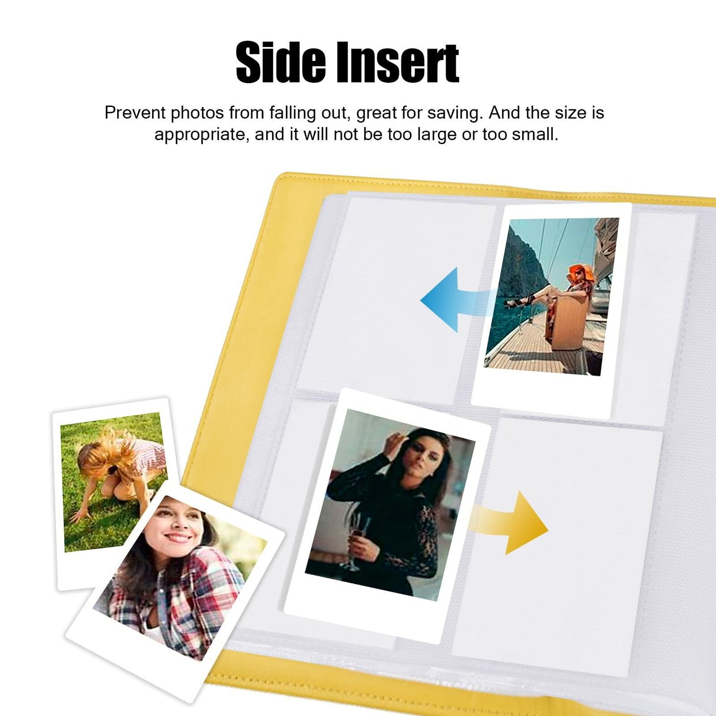 256 Pockets Photo Album for Fujifilm Instax Mini Camera,for Polaroid 2x3" Yellow