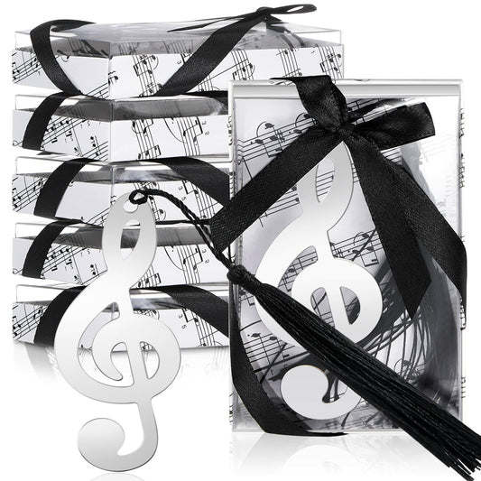 100 Pcs Musical Notes Bookmarks with Elegant Silk Tassel Music Party Favors Gift