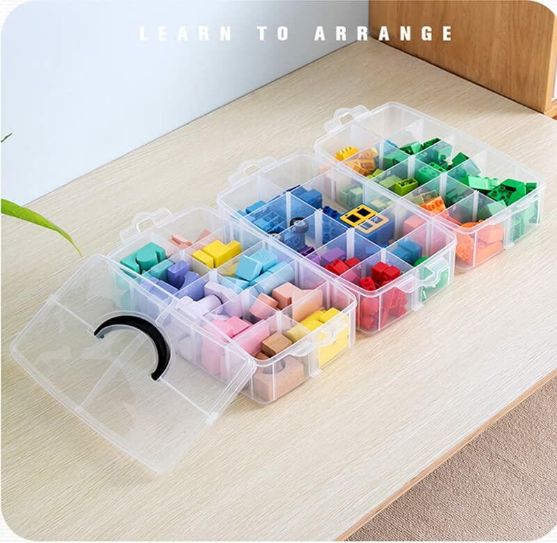 3-Tier Stackable Craft Organizers and Storage Box Plastic with 30 Compartments