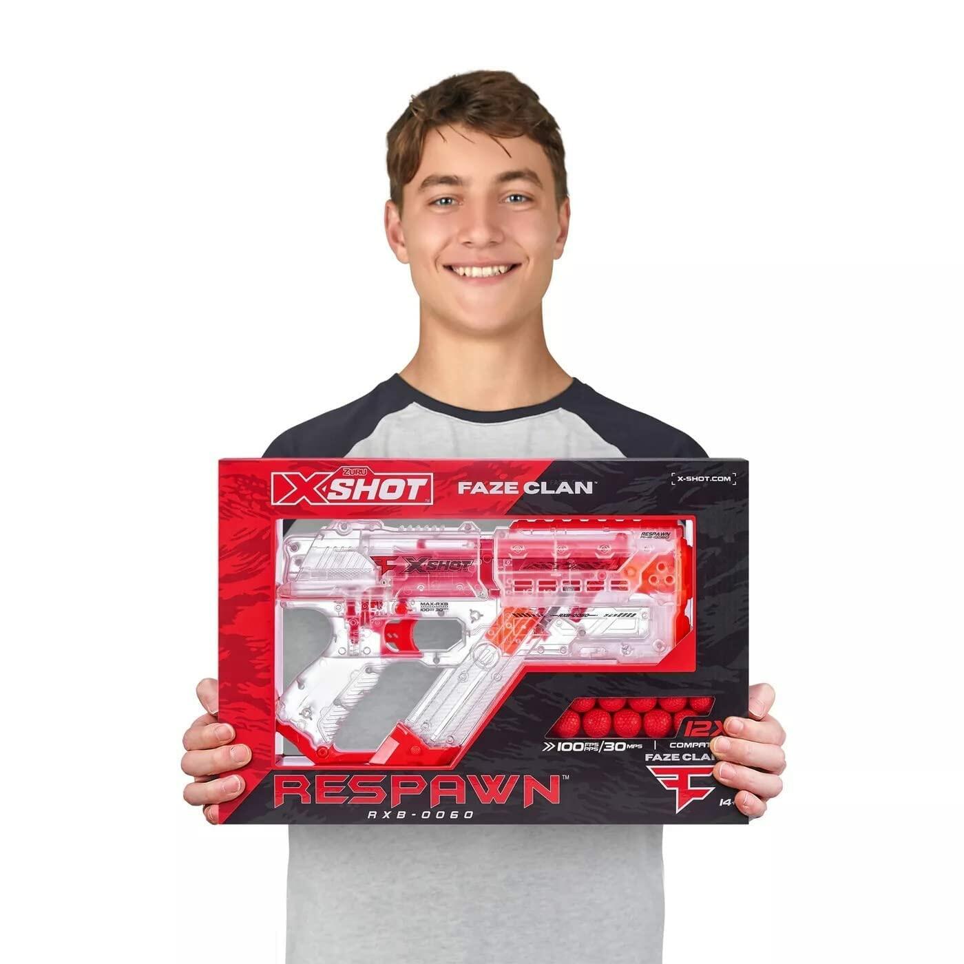 3-PACK of X-Shot Faze Clan Respawn Toy Guns with 12 Dart Balls each