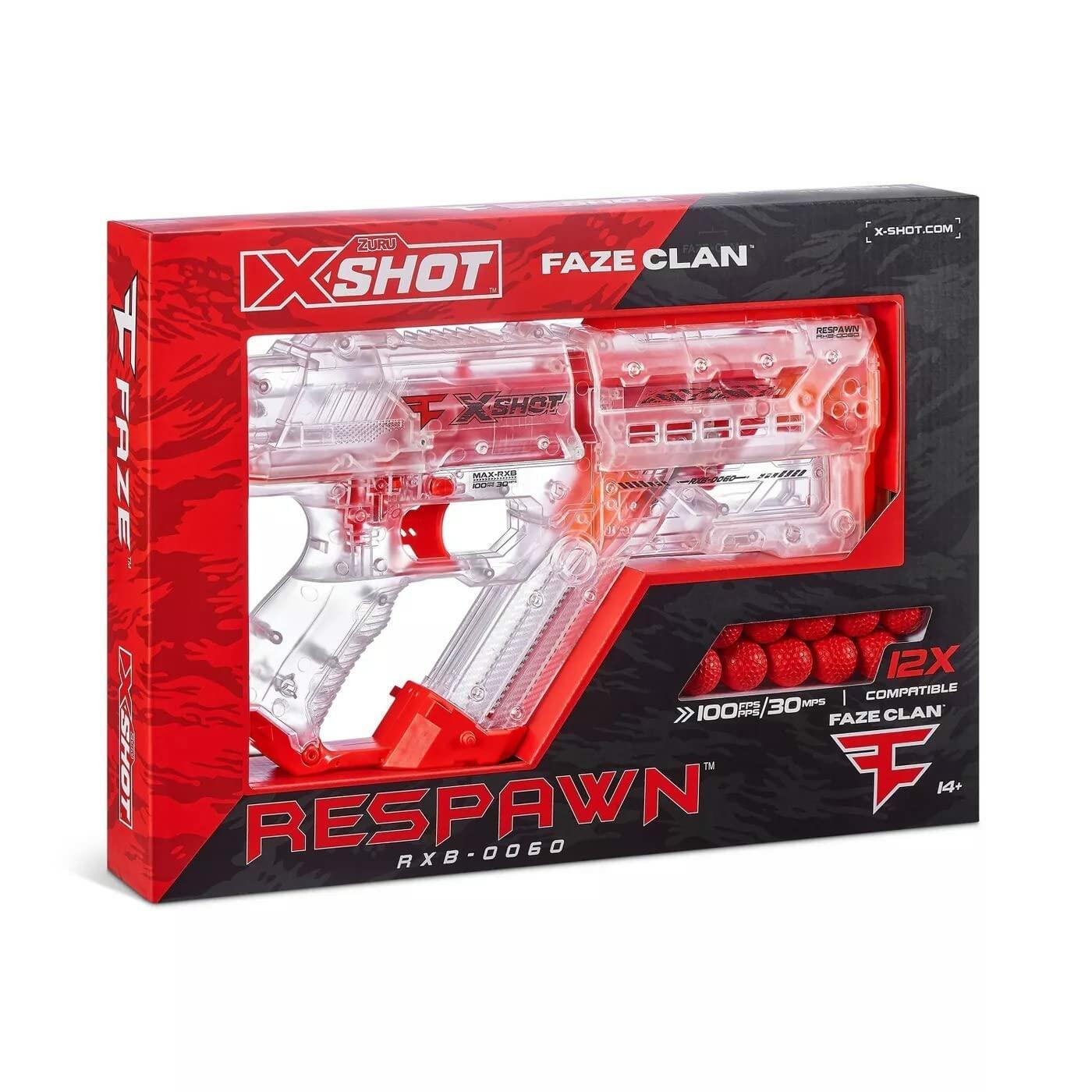 3-PACK of X-Shot Faze Clan Respawn Toy Guns with 12 Dart Balls each