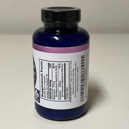 MD. Life Magnesium Potassium Supplement - 120 Capsules - High Absorption EXP 10/2025