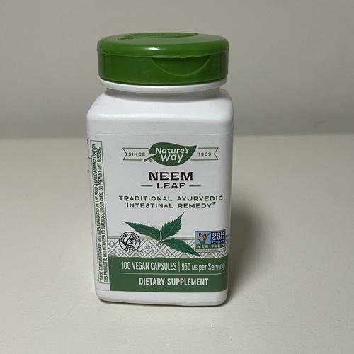 Nature's Way Neem Leaf Traditional Ayurvedic Intestinal Remedy 950 mg, 100 Count EXP 3/28