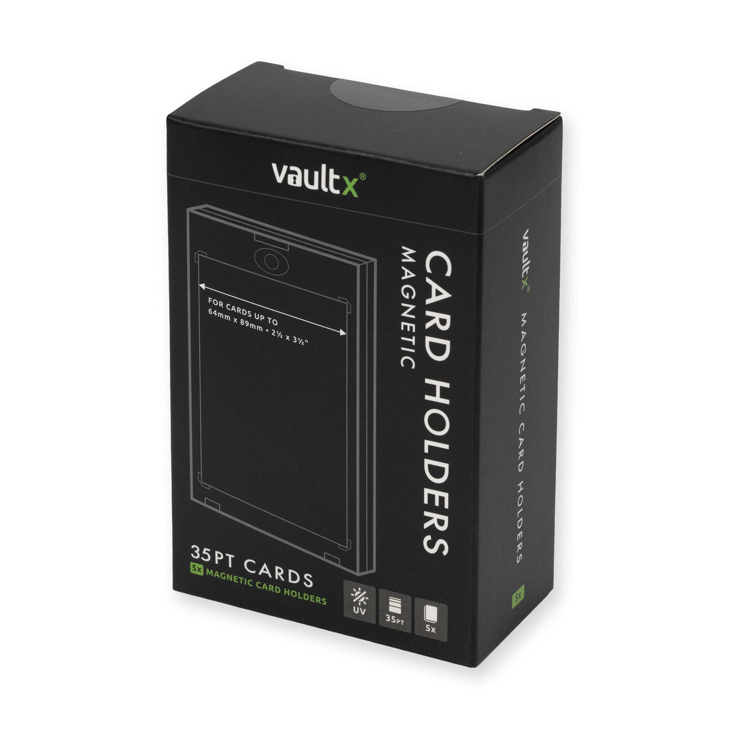 Vault X Magnetic Card Holders - 35pt for 2.5x3.5" / 64x89mm (5 Pack)