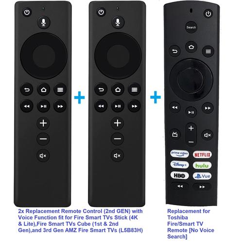 3 replacement remote BUNDLE - 2x Voice Fire Stick & 1x Toshiba TV ONLY