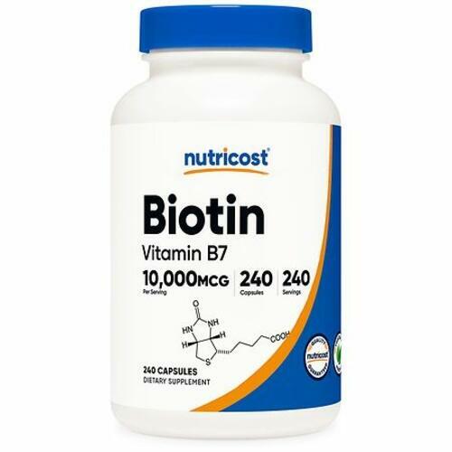 Nutricost Biotin (Vitamin B7) Supplement 10 000mcg (10mg)  240 Capsules EXP 11/25