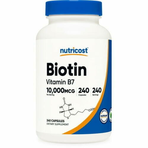Nutricost Biotin (Vitamin B7) Supplement 10 000mcg (10mg)  240 Capsules EXP 11/25